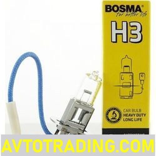 Авто лампа 12V  H3 55w LONG LIFE HEAVY DUTY BOSMA [6715]