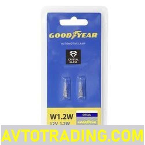 Авто лампа 12V w1.2w t05 (б/цок, w2.1x4.6d) GOODYEAR (блистер 2шт)